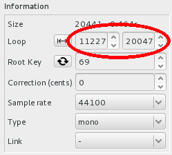 Loop sample: loop parameters