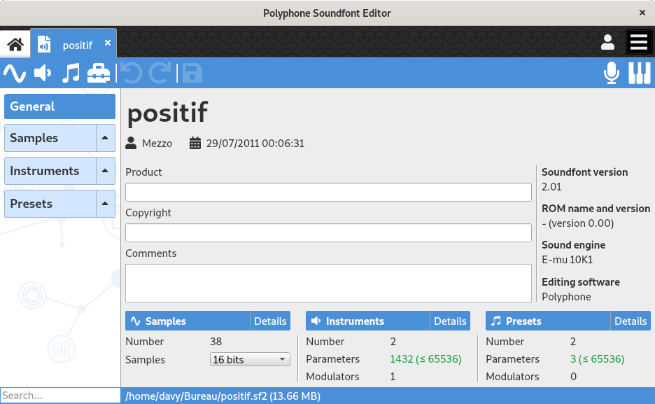 Soundfont editor