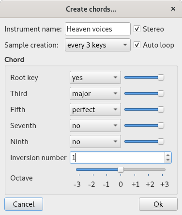 Tool for creating chords