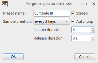 Merge samples for each note