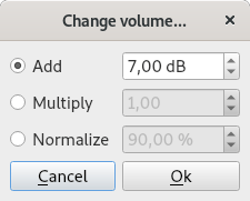 Outil de modification du volume