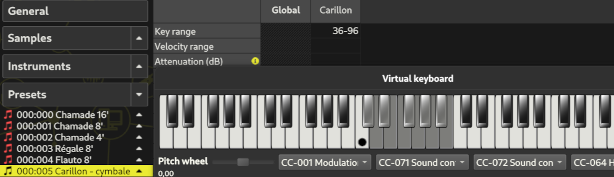 Instrument with multiple keyranges in a preset